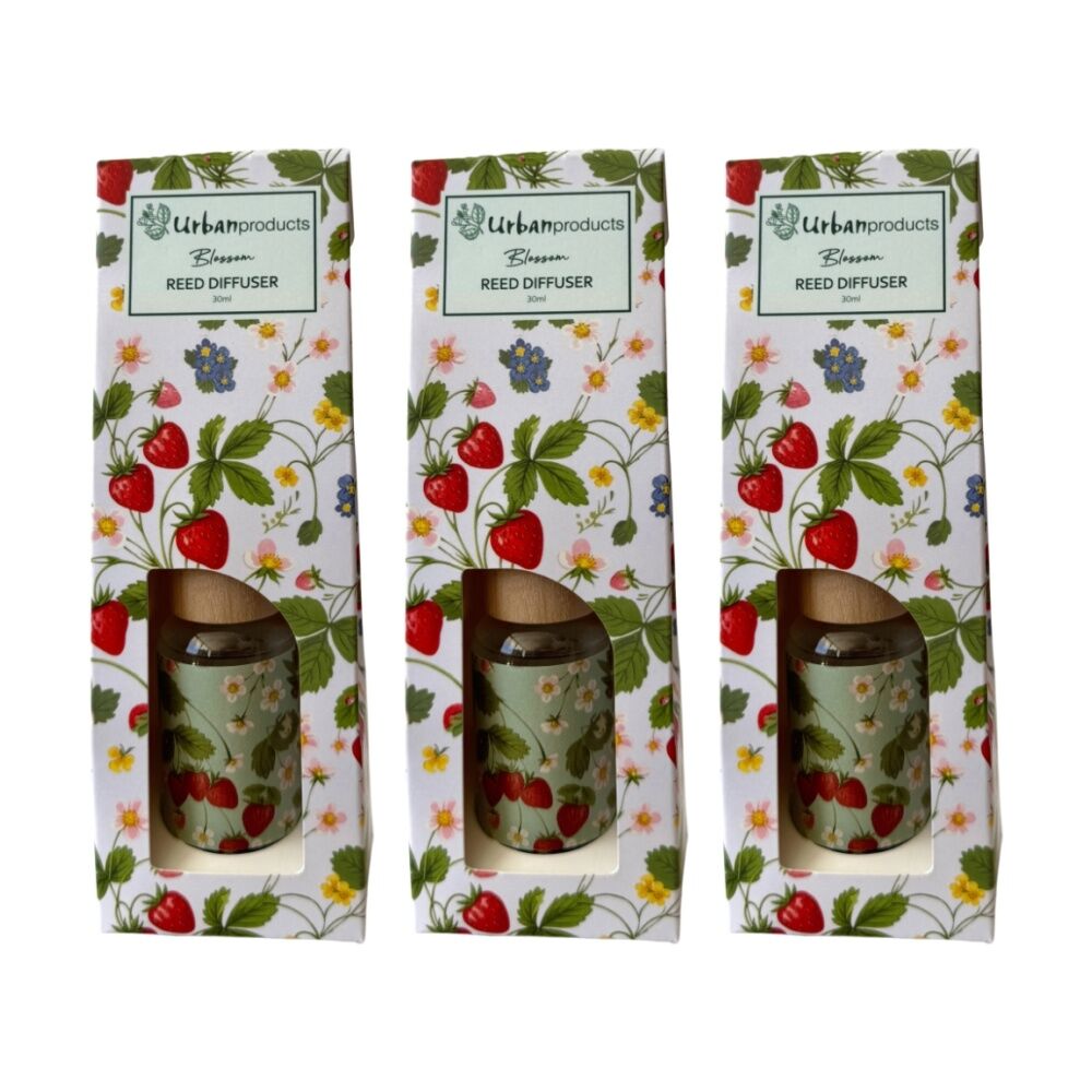 Urban Products Strawberry Field Blossom Scent Oil Diffuser Red 30ml (3 Pack)