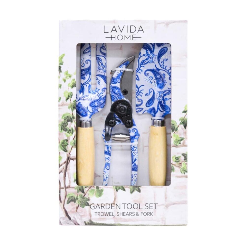 LVD 3pc LVD Outdoor Gardening/Planting Trowel Secateurs & Fork Tool Set Hamptons (2 Pack) — image 2