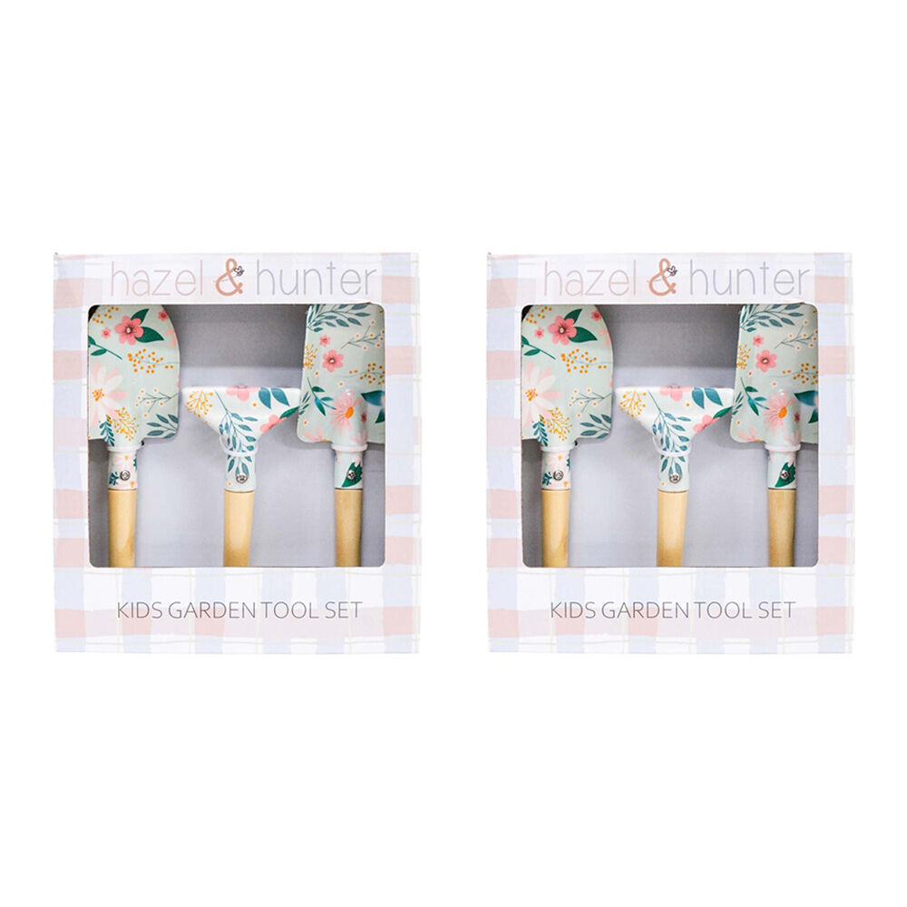 LVD Kids Regular/Square Shovel & Rake Garden Tool Set Ditsy Pastel Floral (2 Pack)