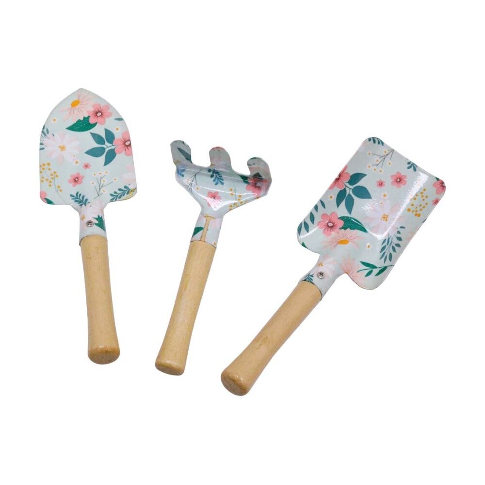 LVD Kids Regular/Square Shovel & Rake Garden Tool Set Ditsy Pastel Floral (2 Pack) — image 3