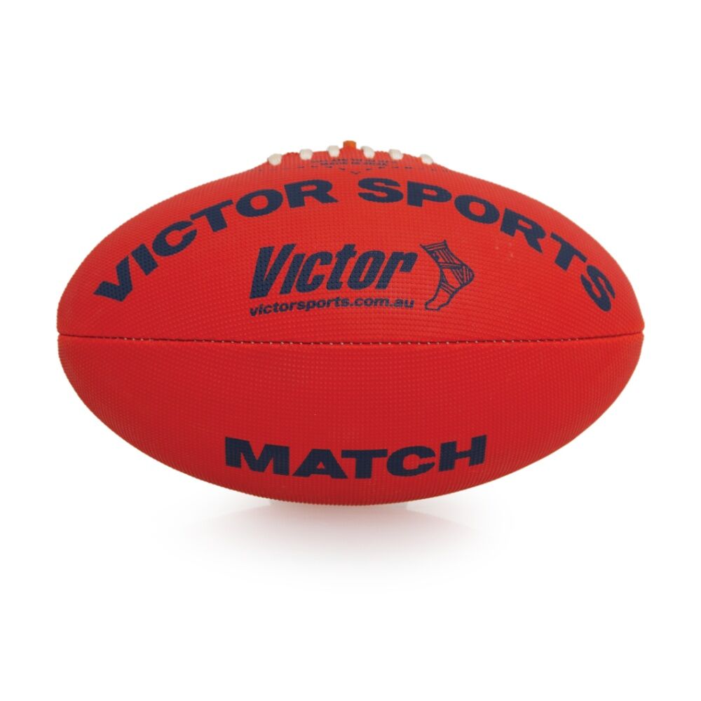 Victor Sports Synthetic Football Durable AFL Ball Size 1 Hand-Stitched - Red
