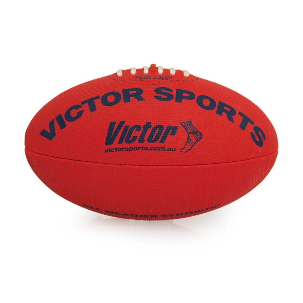 Victor Sports Synthetic Football Durable AFL Ball Size 1 Hand-Stitched - Red — image 2