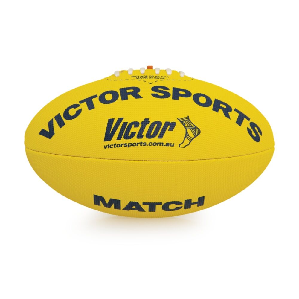 Victor Sports Synthetic Football Durable AFL Ball Size 2 Hand-Stitched - Yellow