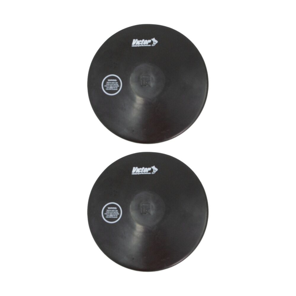 Victor Sports Rubber Discus Durable Training Beginner Black 1kg (2 Pack)