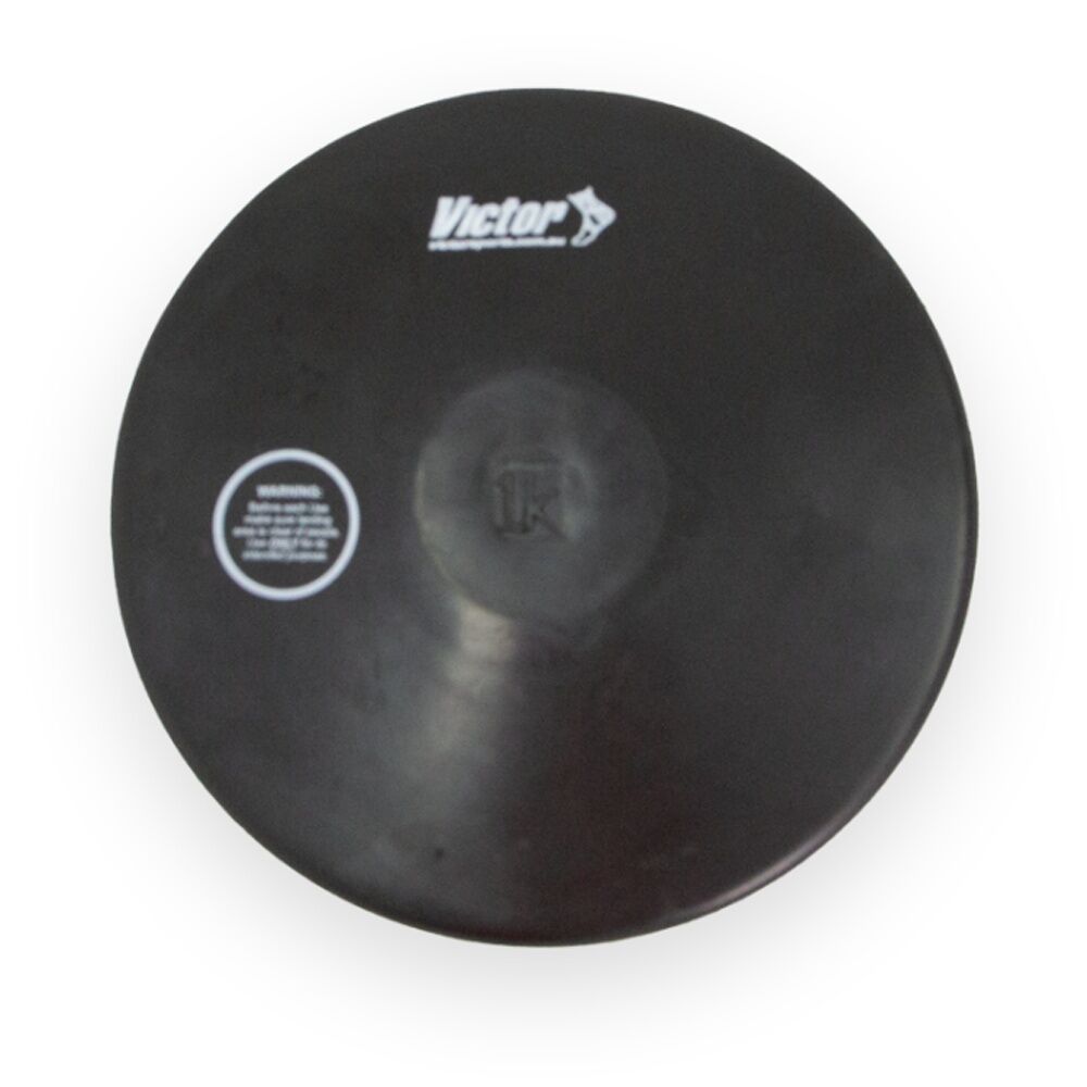 Victor Sports Rubber Discus Durable Training Beginner Black 1kg (2 Pack) — image 2