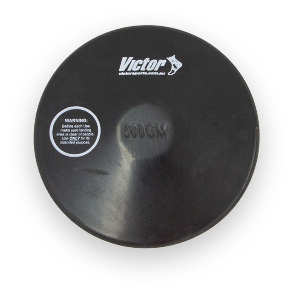 Victor Sports Rubber Discus Durable Training Beginner Black 500g (4 Pack) — image 2