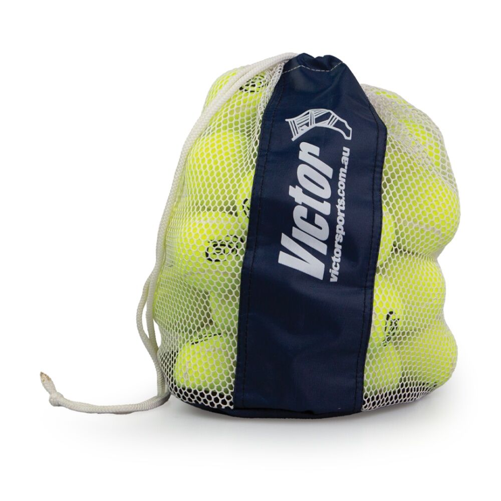 Victor Sports Mesh Ball Bag Mini Holds 24 Tennis Balls With Drawstring Closing