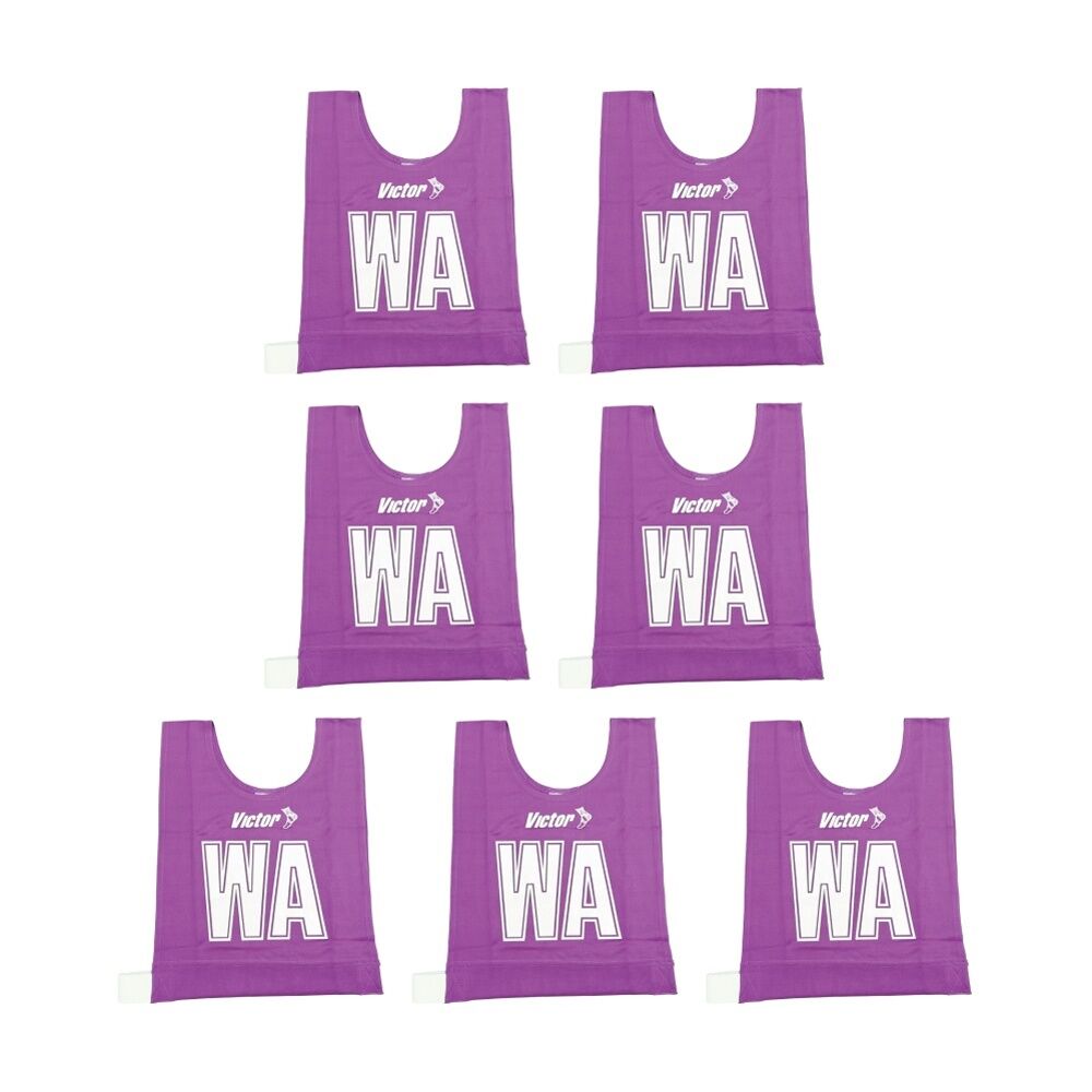 Victor Sports Bibs Netball Senior Breathable Honeycomb (7 Pieces) — Purple
