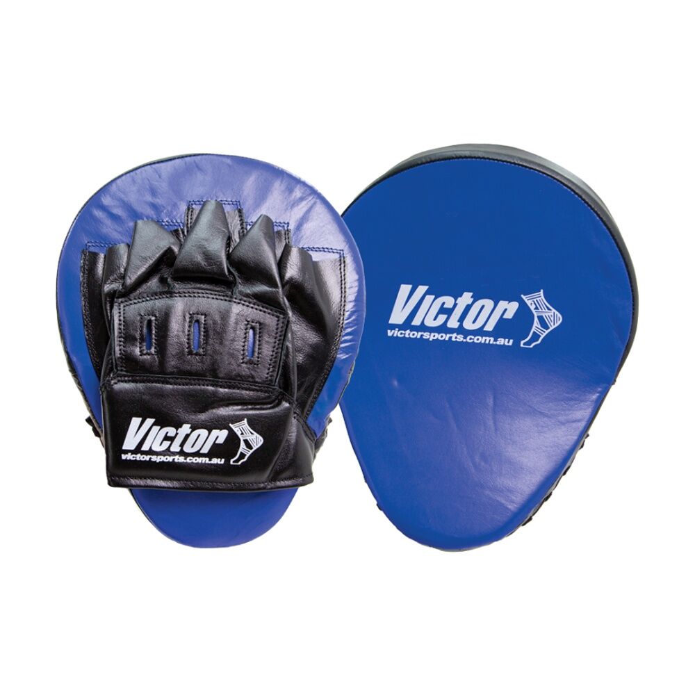 Victor Sports Boxing Focus Pads Pro Curved Design Black/Blue w/ 3 Combo Padding — image 2
