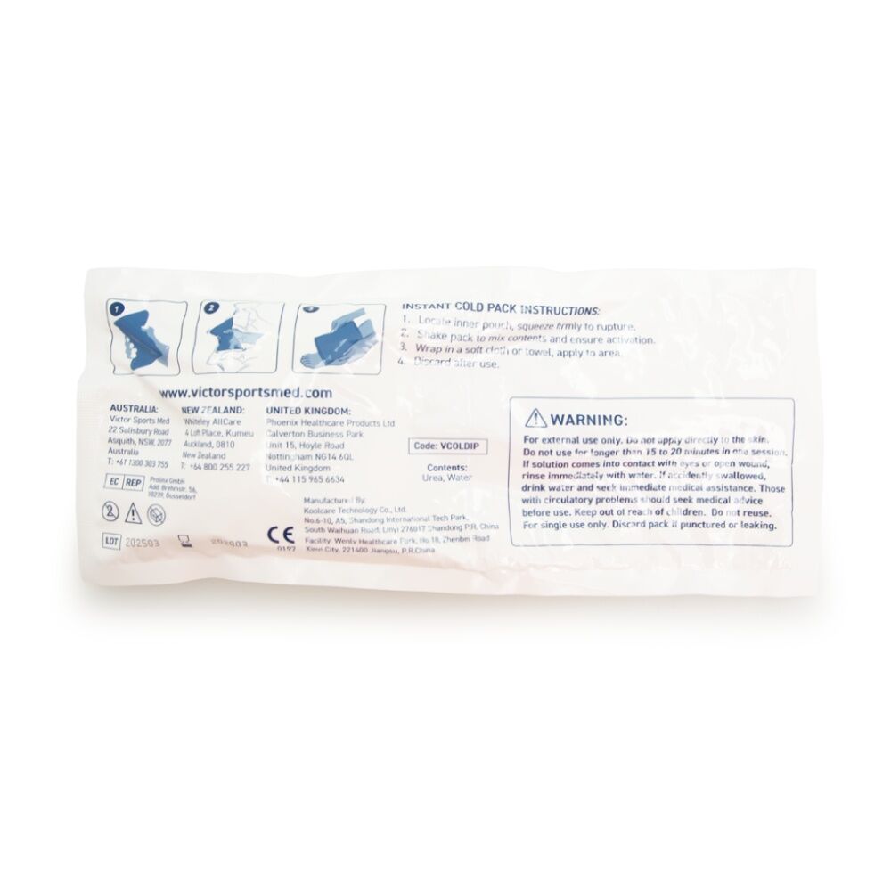 Victor Sports Instant Cold Pack - Ready to Use Squeeze and Apply - 30cm x 13cm - Single Use Cold Therapy Pack 30x13cm — image 2