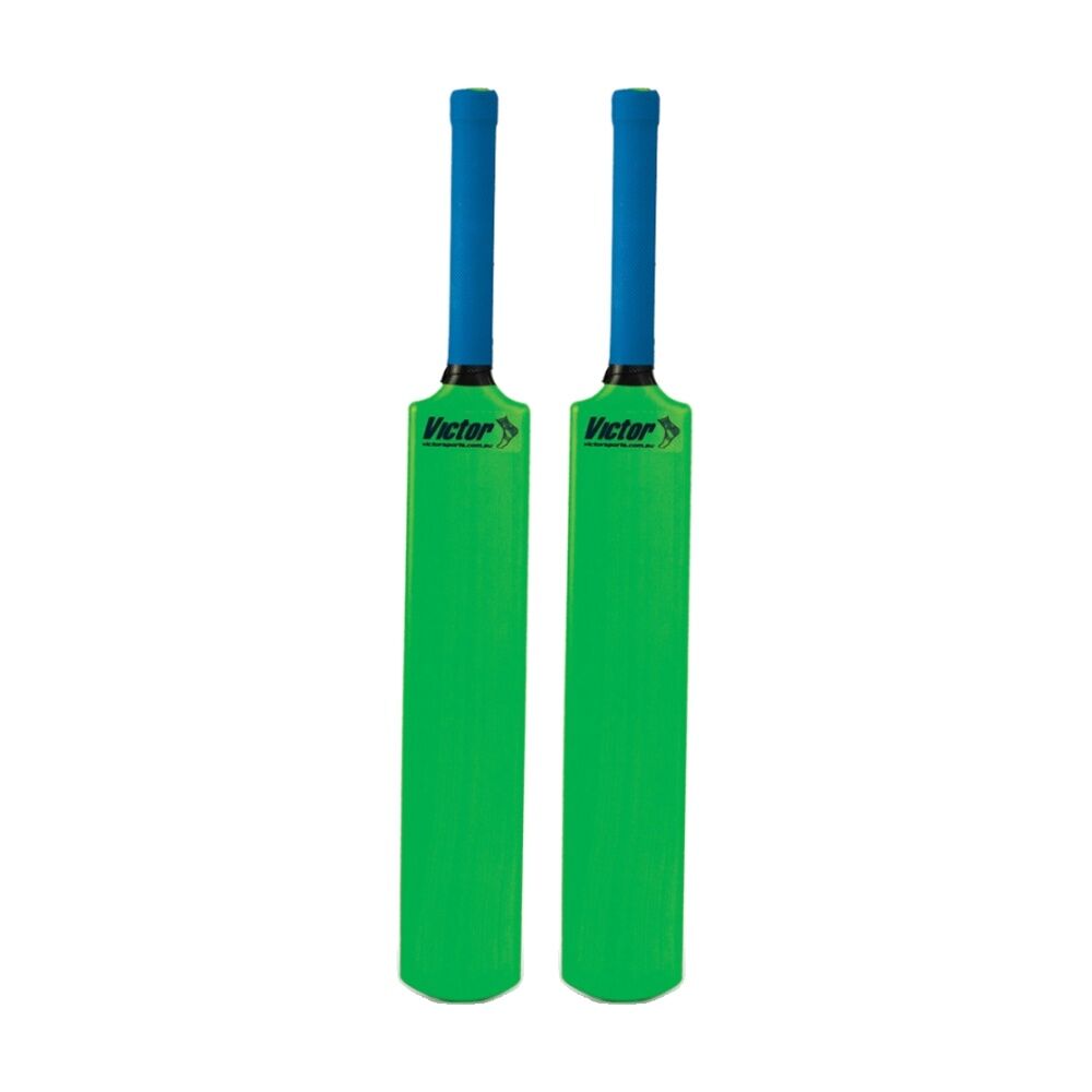 Victor Sports Plastic Cricket Bat Rubber Grip Size 2 Colour Green (2 Pack)