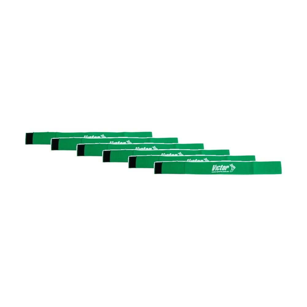 Victor Sports Nylon Sash Hook Loop Fastener Adjustable Green 5x100cm (6 Pack)