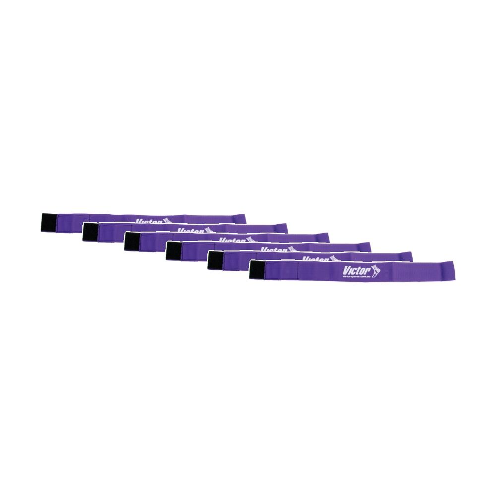 Victor Sports Nylon Sash Hook Loop Fastener Adjustable Purple 5x100cm (6 Pack)