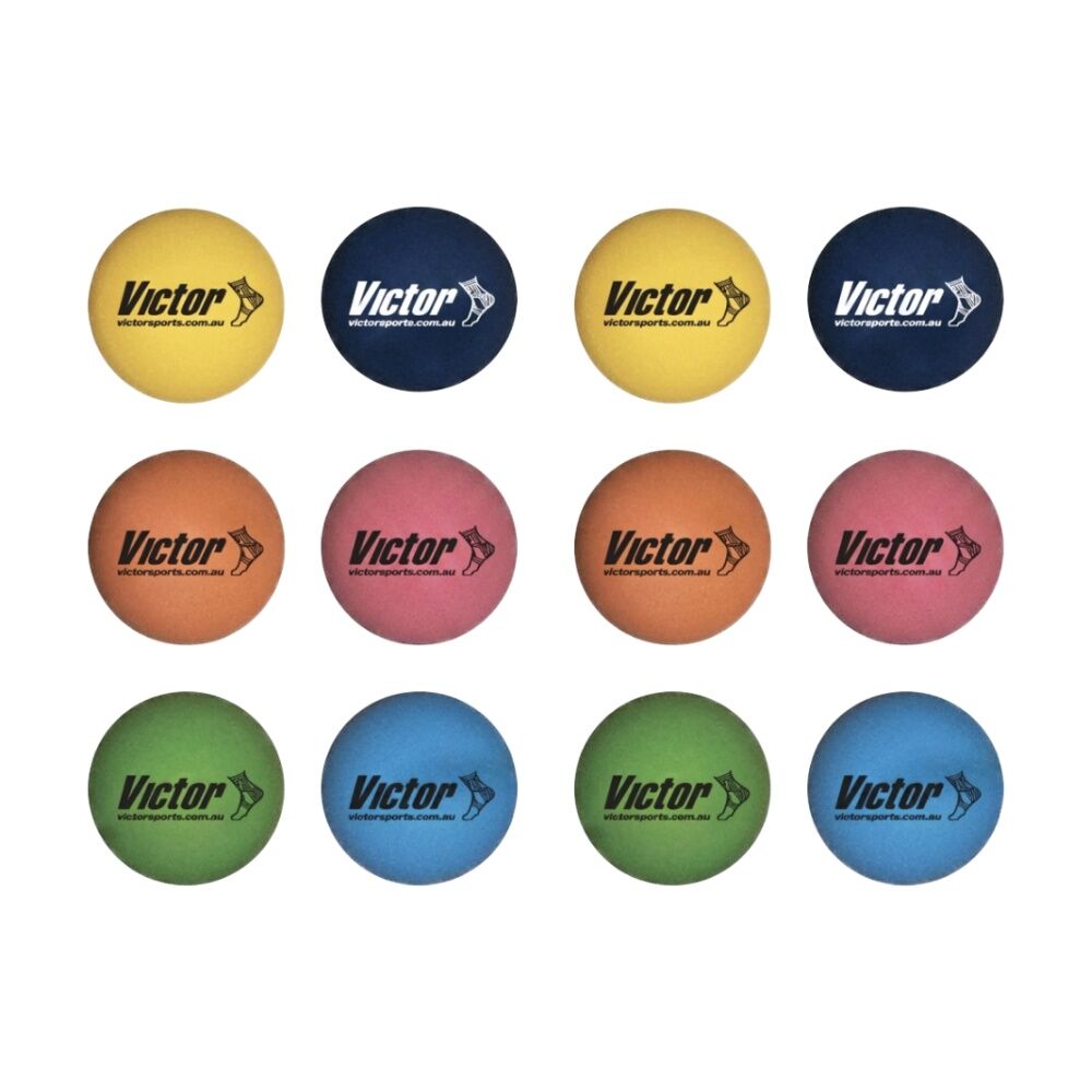 Victor Sports 12pc Hi Bounce Ball Single Multipurpose Rubber Game Set 6cm
