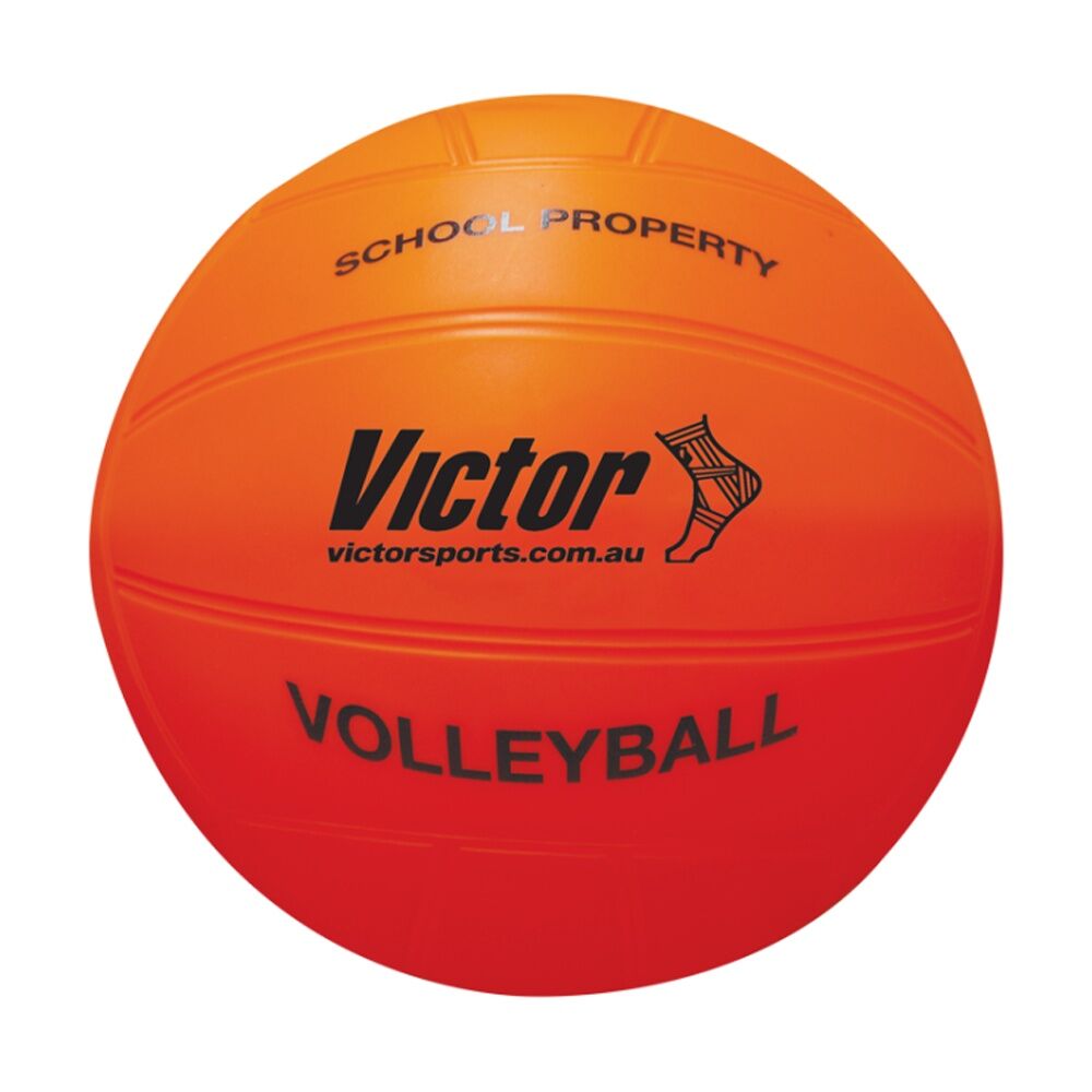Victor Sports Vinyl School Volleyball Fluro Orange - Soft Touch Lightweight - Foam Vinyl Outside - 8.5 Inch Diameter Orange