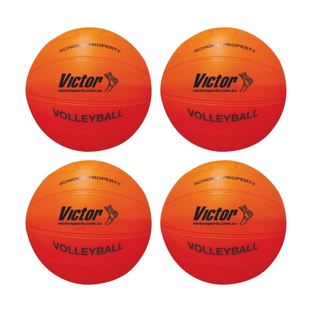 Victor Sports Vinyl School Volleyball Soft Touch Lightweight Orange (4 Pack)