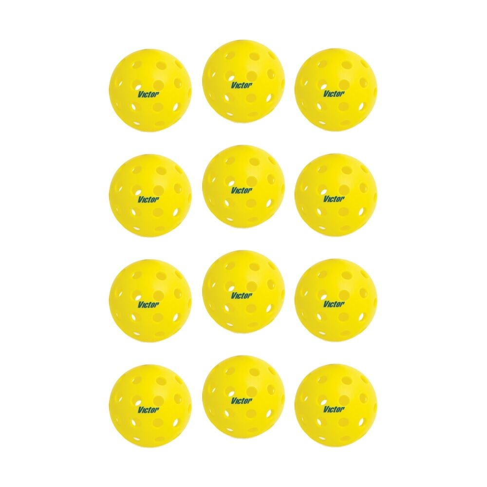 Victor Sports 3pc Victor Sports Pickleball Indoor 26 Holes Ball Set Yellow 7.2cm (4 Pack)