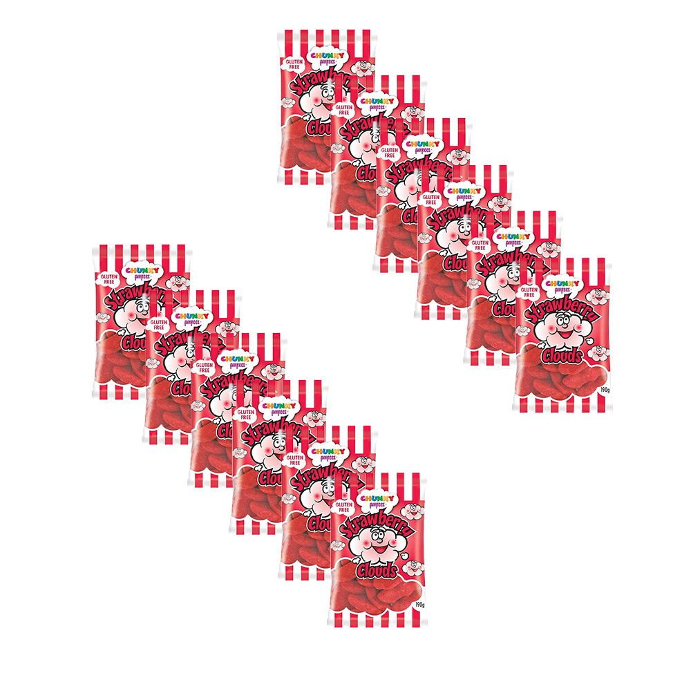 Chunky Funkees Strawberry Clouds 140g Party Favours Candy/Lollies/Gummies (12 Pack)