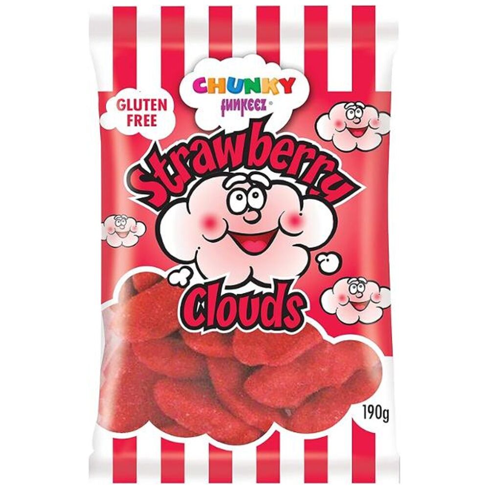 Chunky Funkees Strawberry Clouds 140g Party Favours Candy/Lollies/Gummies (12 Pack) — image 2