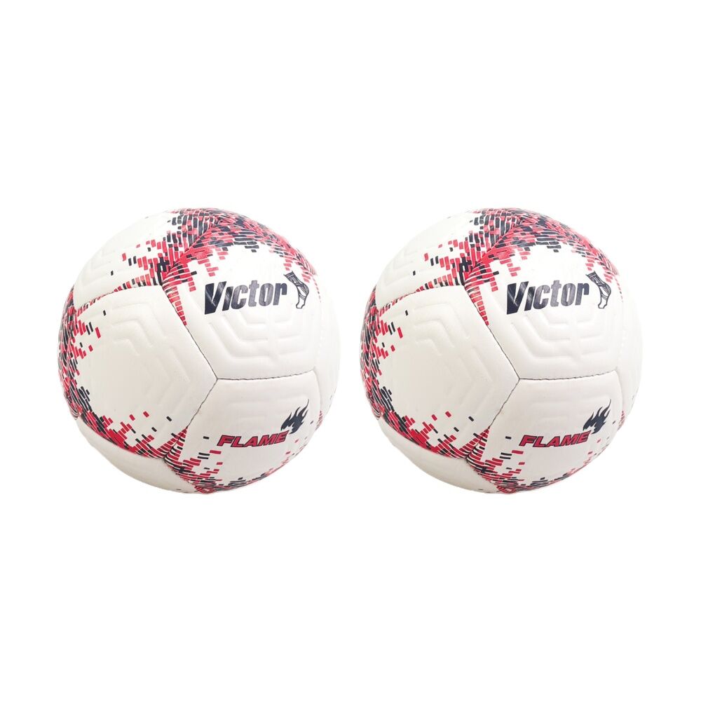 Victor Sports Flame Soccer Ball Size 5 Textured PVC Training (2 Pack)