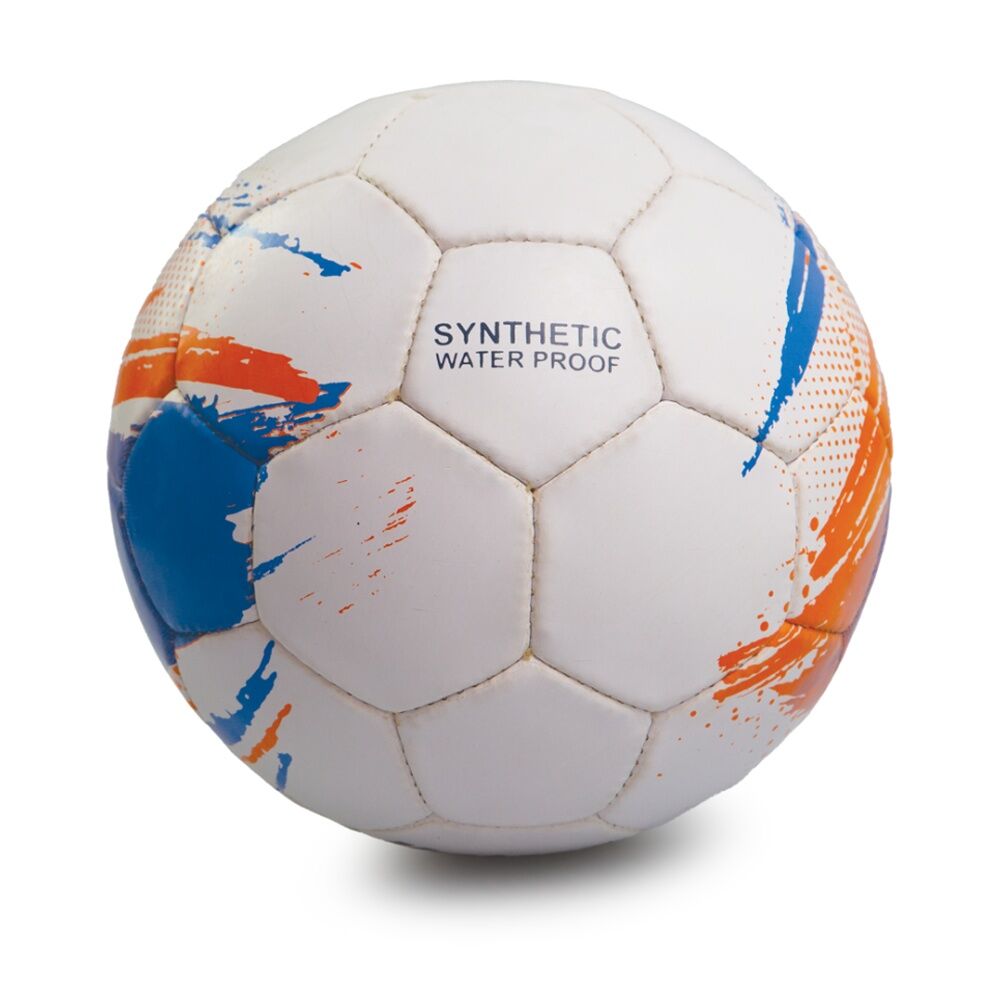 Victor Sports Match Soccer Ball Size 4 - Orange Blue - Durable Synthetic Rubber - Hand Stitched 3 Ply Polyester Cotton Linings - Latex Bladder - — image 4