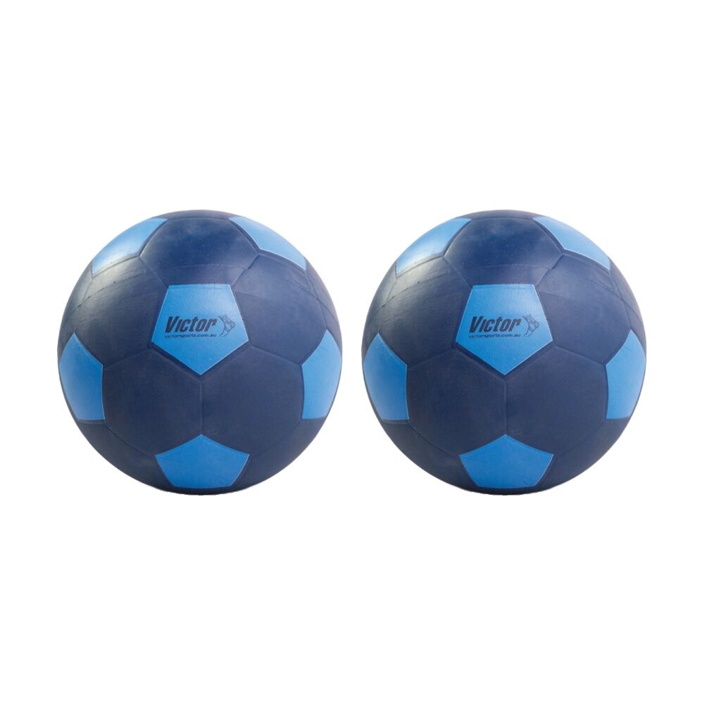 Victor Sports Soccer Ball Rubber Size 3 Durable Training Navy Blue (2 Pack)