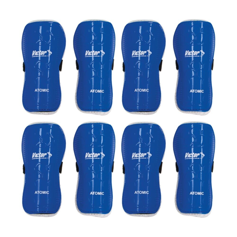 Victor Sports Atomic Shin Guards Medium Strong Durable Plastic Pair Assorted (4 Pack)