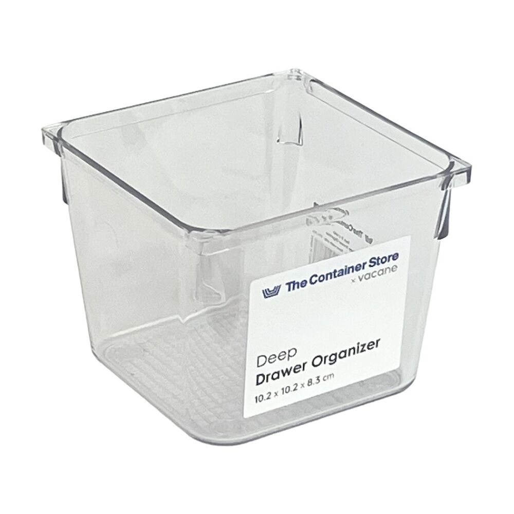 The Container Store Deep Drawer Organiser Insert Clear 10.2x10.2x8.3cm (3 Pack) — image 2