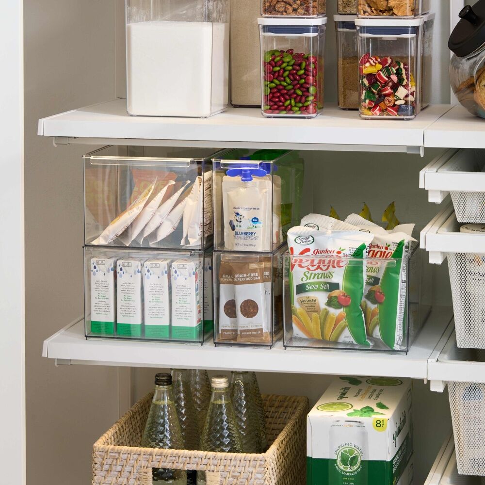 The Container Store Pantry Bin Medium w/ Divider Plastic Organiser Clear — image 5