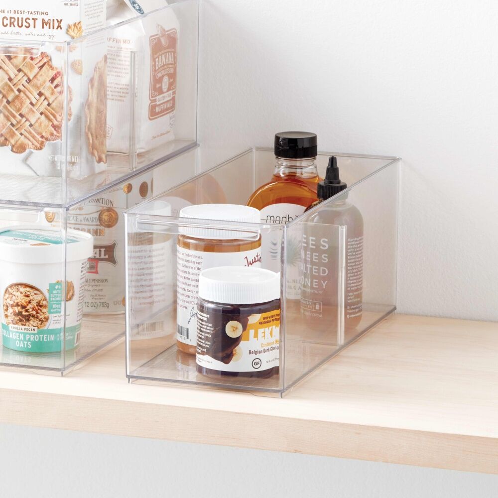 The Container Store Pantry Bin Medium w/ Divider Plastic Organiser Clear — image 6