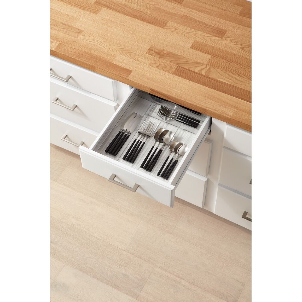 The Container Store Drawer Cutlery Tray - Structured Organiser With Multiple Compartments For Forks Knives Spoons - Clear Polyethylene Terephthalate — image 2