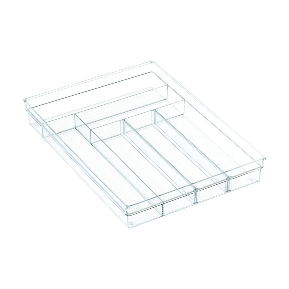 The Container Store Drawer Cutlery Tray Plastic Kitchen Organiser Clear (4 Pack) — image 4