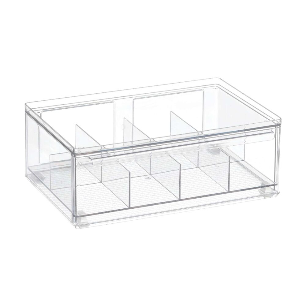 The Container Store Tea Bag Organiser w/ Drawer Clear Plastic Storage (4 Pack) — image 2