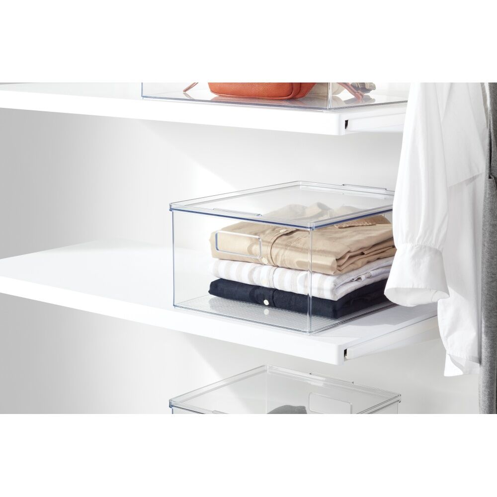 The Container Store Medium Storage Box w/ Lid Clear 39x30x18cm (2 Pack) — image 4