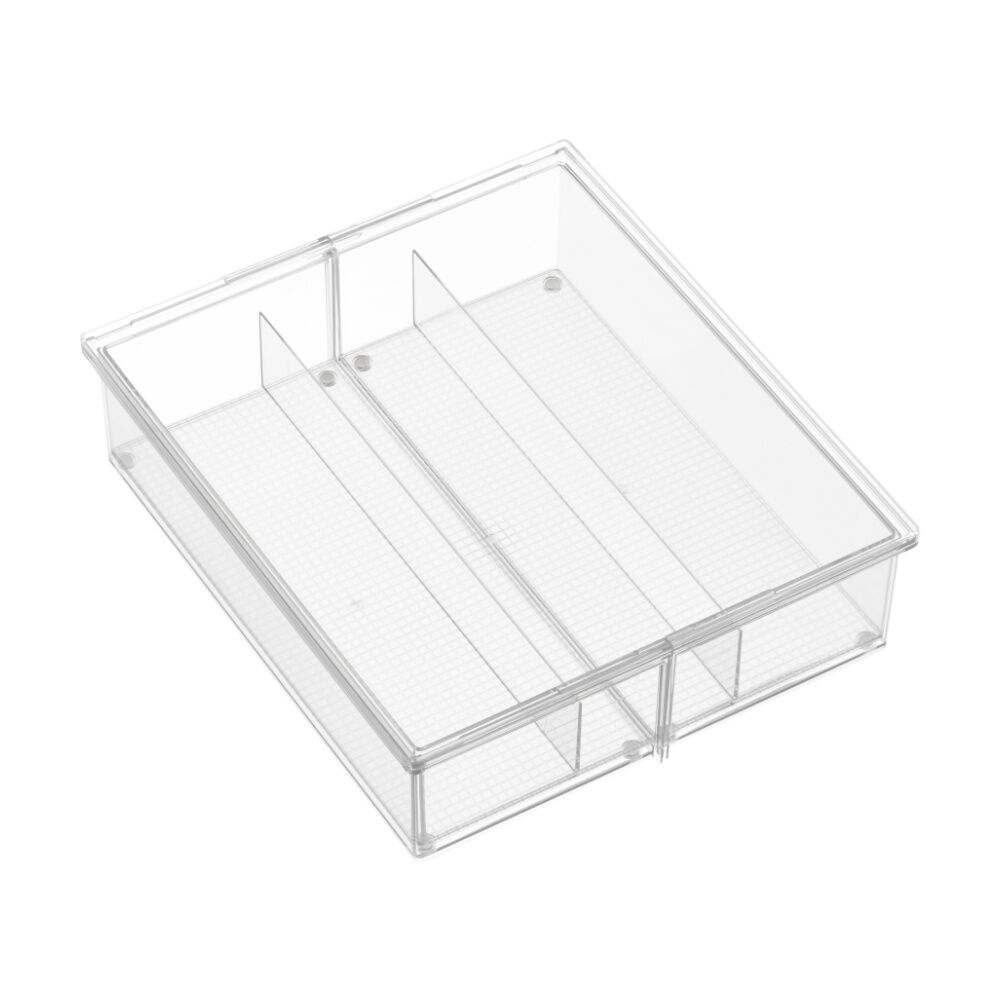 The Container Store 3 Section Drawer Organiser Insert Clear 38x33x10cm (4 Pack) — image 2