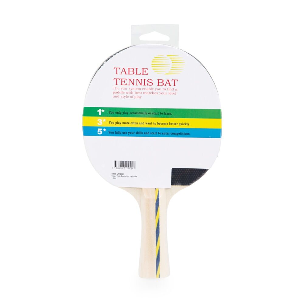 Victor Sports Victor Table Tennis Bat Superspin 1 Star - 5mm Hard Plywood With Pips-Out Rubber 5mm — image 4