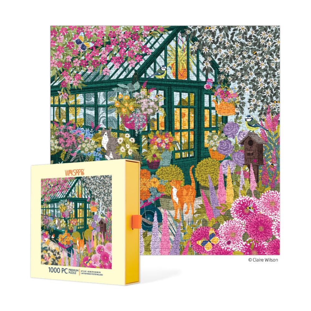 Werkshoppe Spring Greenhouse Colourful Flower Illustration Puzzle (1000 Pieces) — image 2