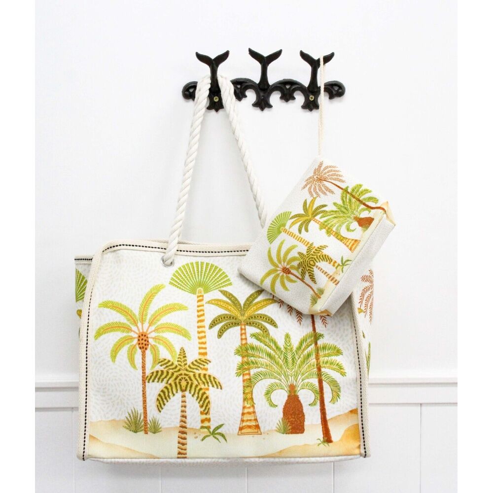 LVD 42x17x32cm Beach Palm Tree Print Oasis Tote Bag w/ Rope Handles — image 2