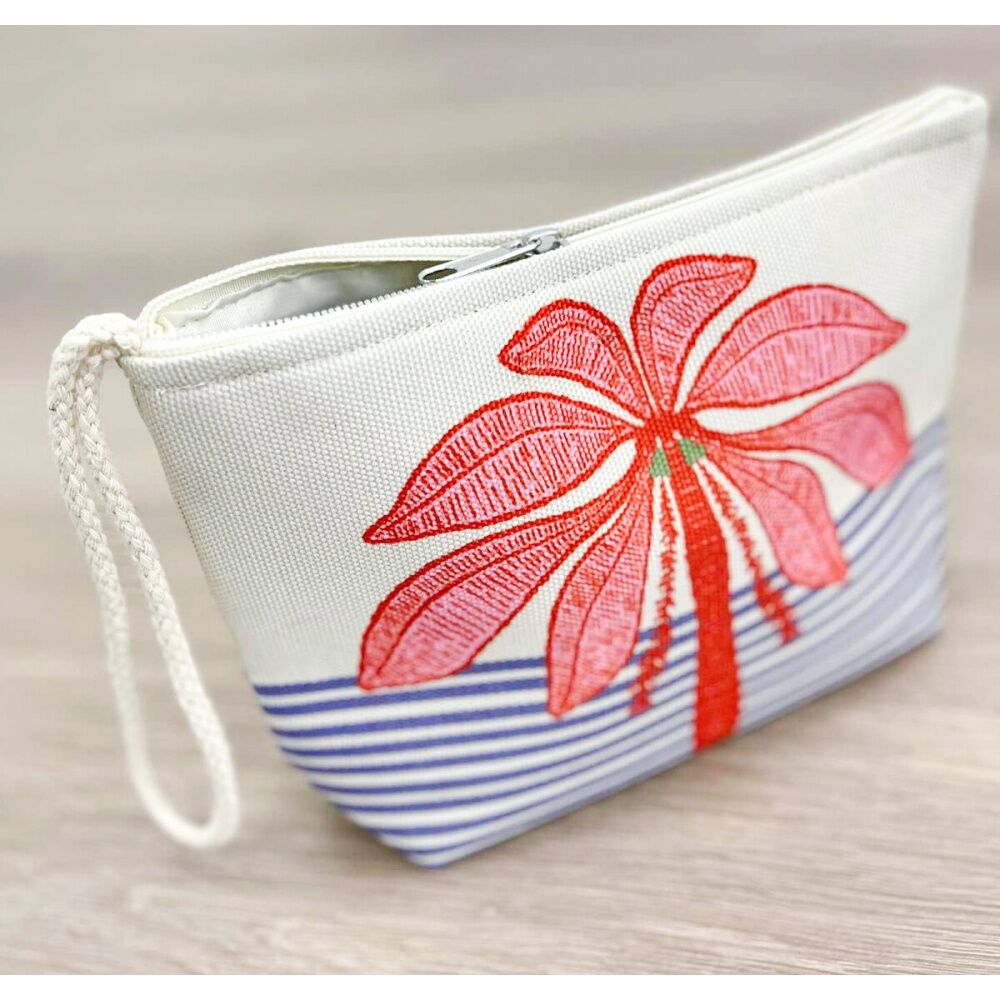 LVD 22x6x15cm Red/White Palm Tree Catalina Purse Bag w/ Wrist Strap — image 2