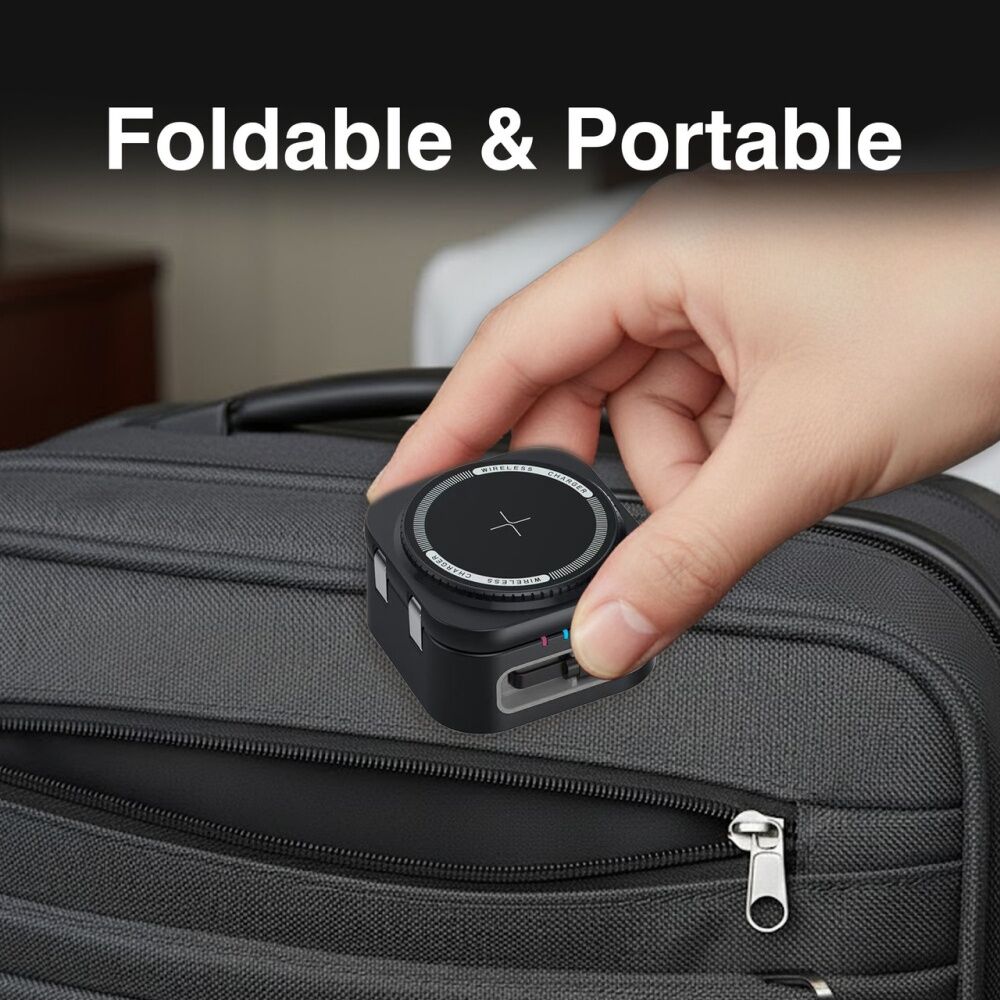 Laser Black 3 In 1 Wireless Foldable Retractable USB-C Charging Stand — image 6