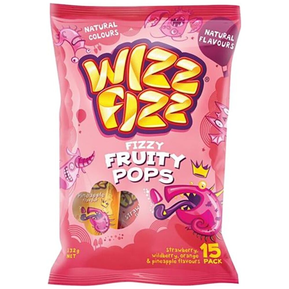 Wizz Fizz 15pc Wizz Fizz Fizzy Fruity Lollipops Berry Orange & Pineapple 132g (12 Pack) — image 2