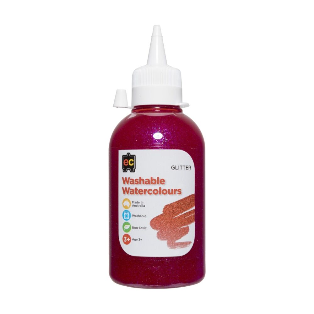 Educational Colours Washable Glitter Watercolour Paint Pink 250ml 3y+ (3 Pack) — image 2