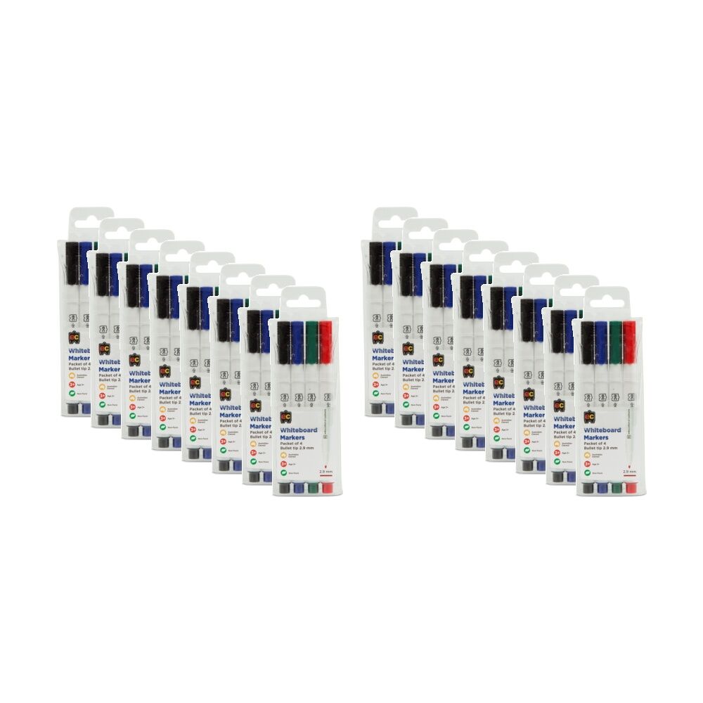 Educational Colours 4pc Educational Colours Whiteboard Thin Coloured Marker Kids 3y+ Assorted (16 Pack)