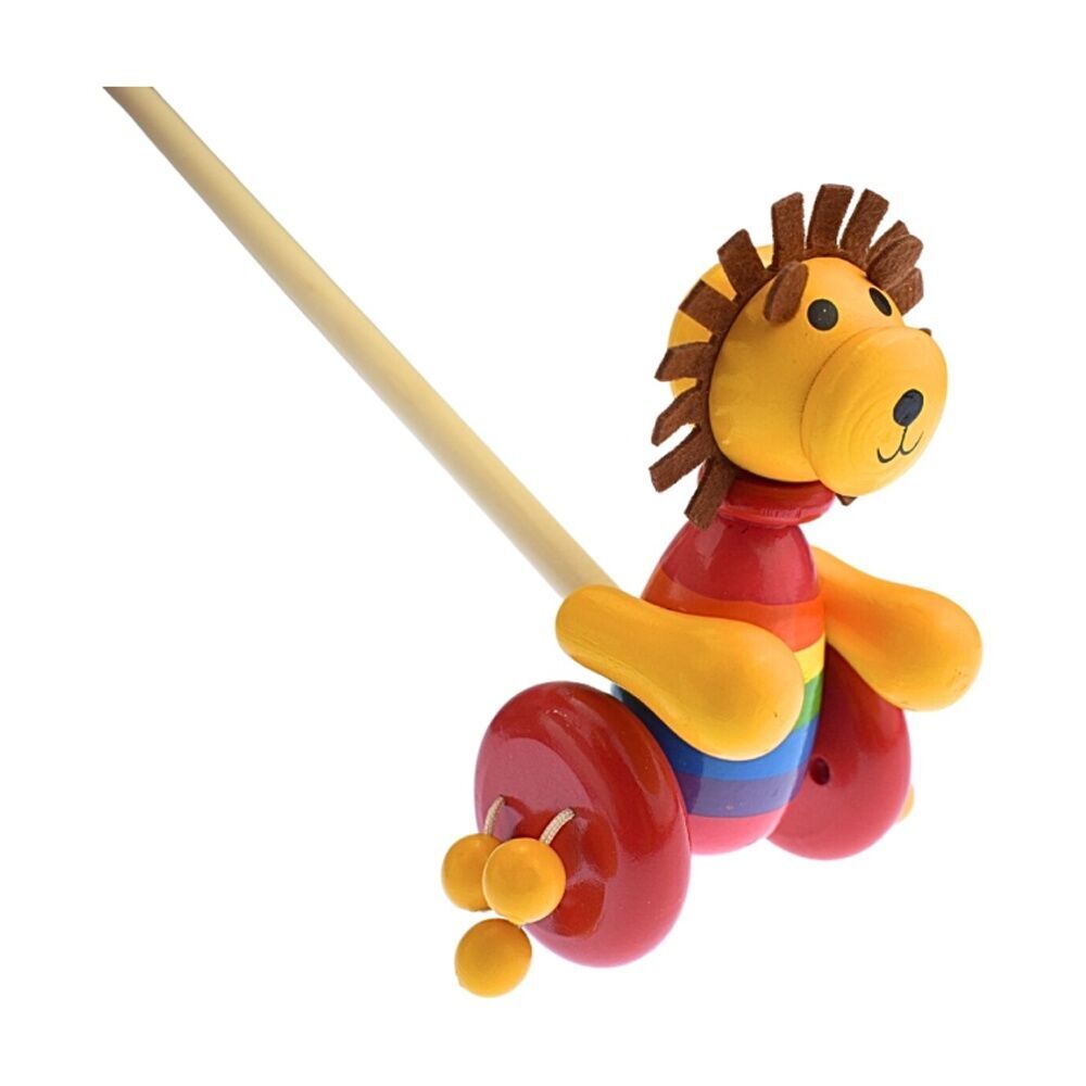 Kaper Kidz 18m+ Push Along Wooden Lion Spinning Beads Kids/Toddler Toy — image 5