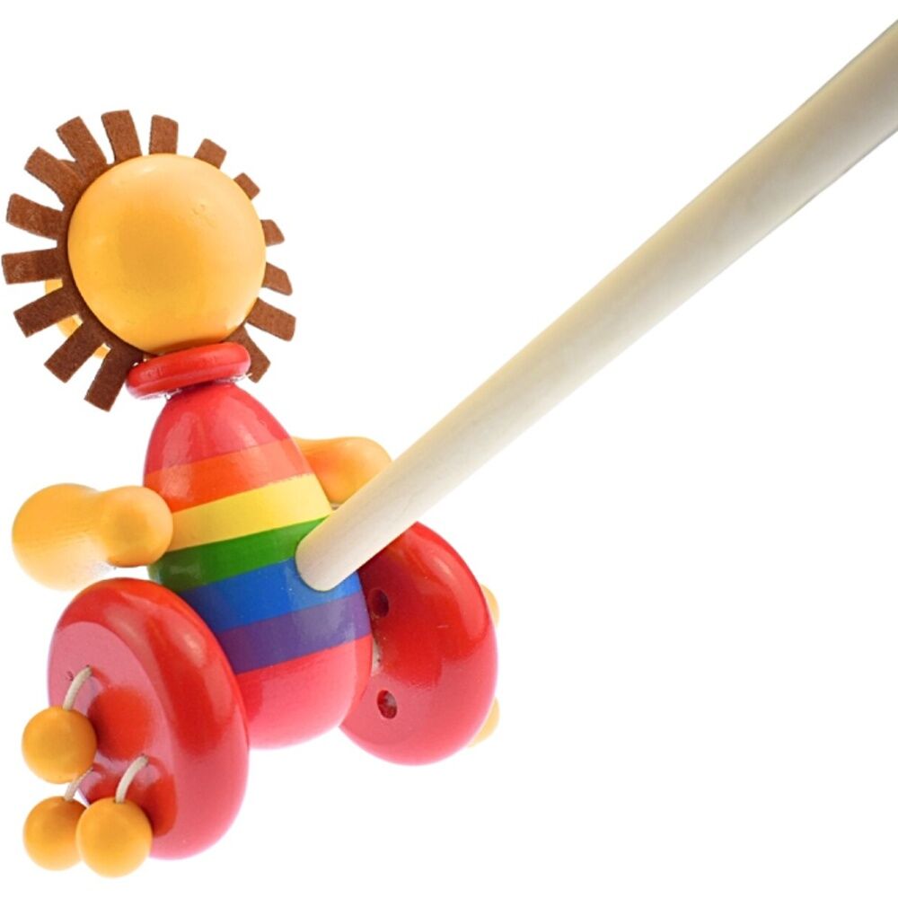 Kaper Kidz 18m+ Push Along Wooden Lion Spinning Beads Kids/Toddler Toy — image 3