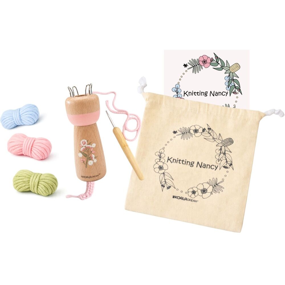 Koala Dream Australian Flora Knitting Doll Gum Blossom - Wooden Crochet Nancy Kit - Includes Pick, Wool & Fabric Bag - Builds Fine Motor Skills - 3cm — image 3
