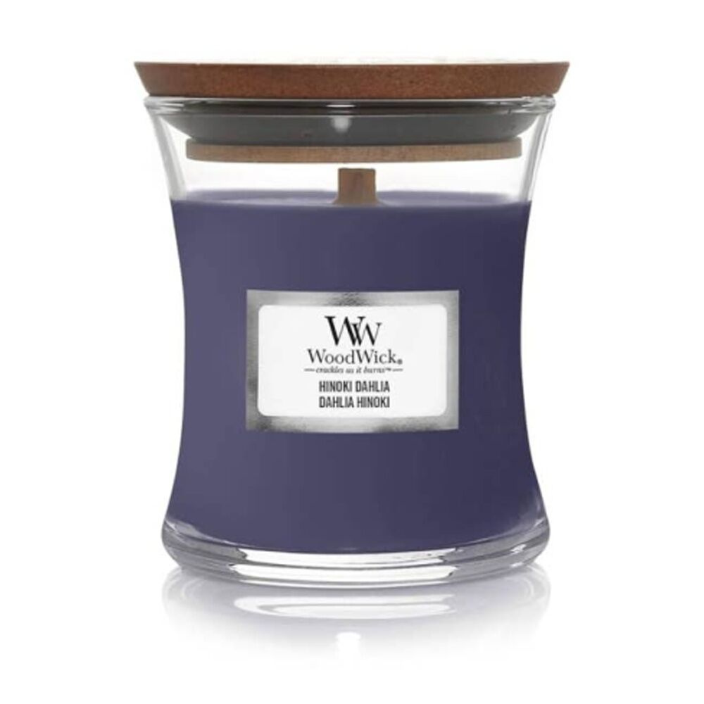 Woodwick Hinoki Dahlia Scented Soy Wax Candle Crackling Wick Mini Woodwick