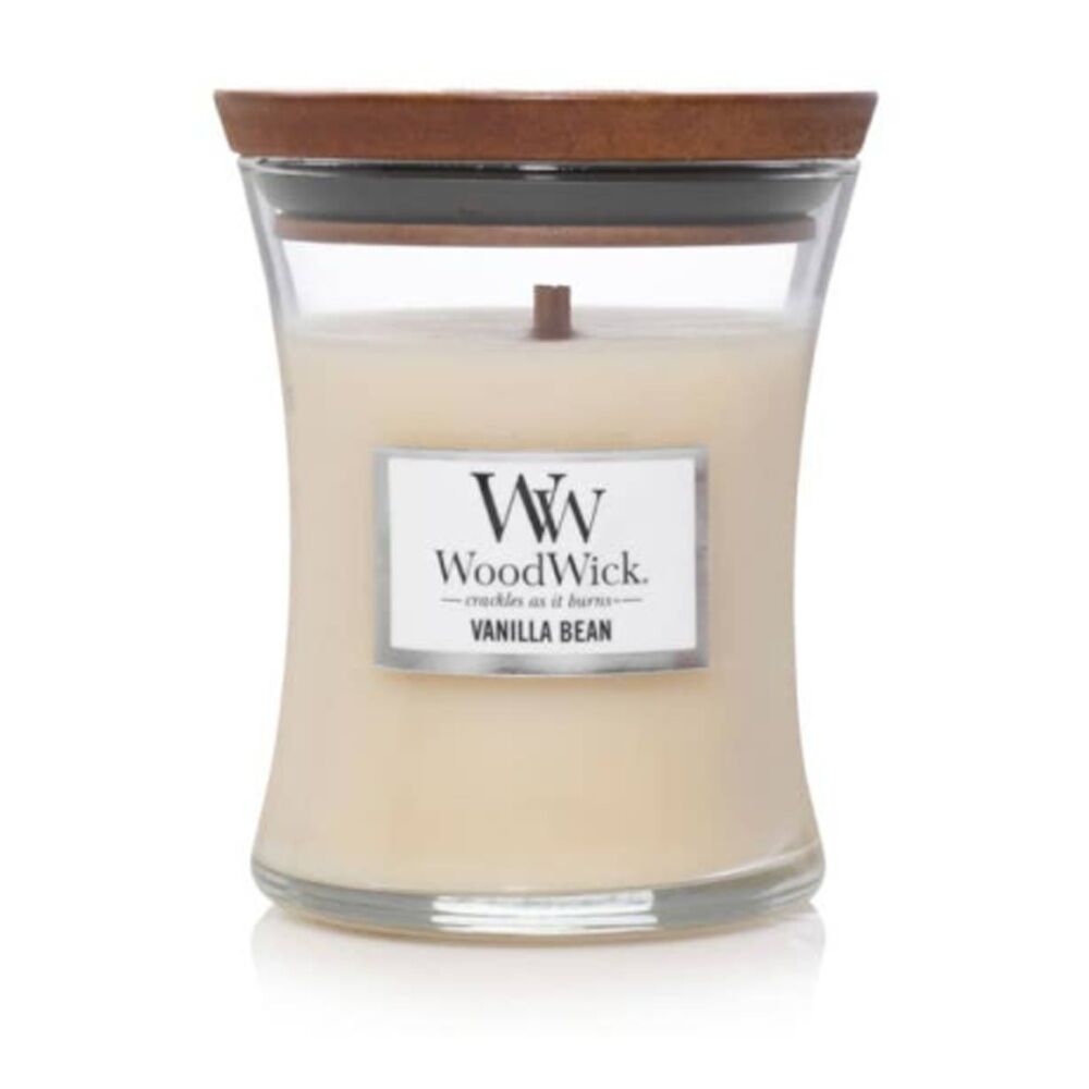 Woodwick Vanilla Bean Scented Soy Wax Candle Crackling Wick Sweet Gourmand Mini Woodwick