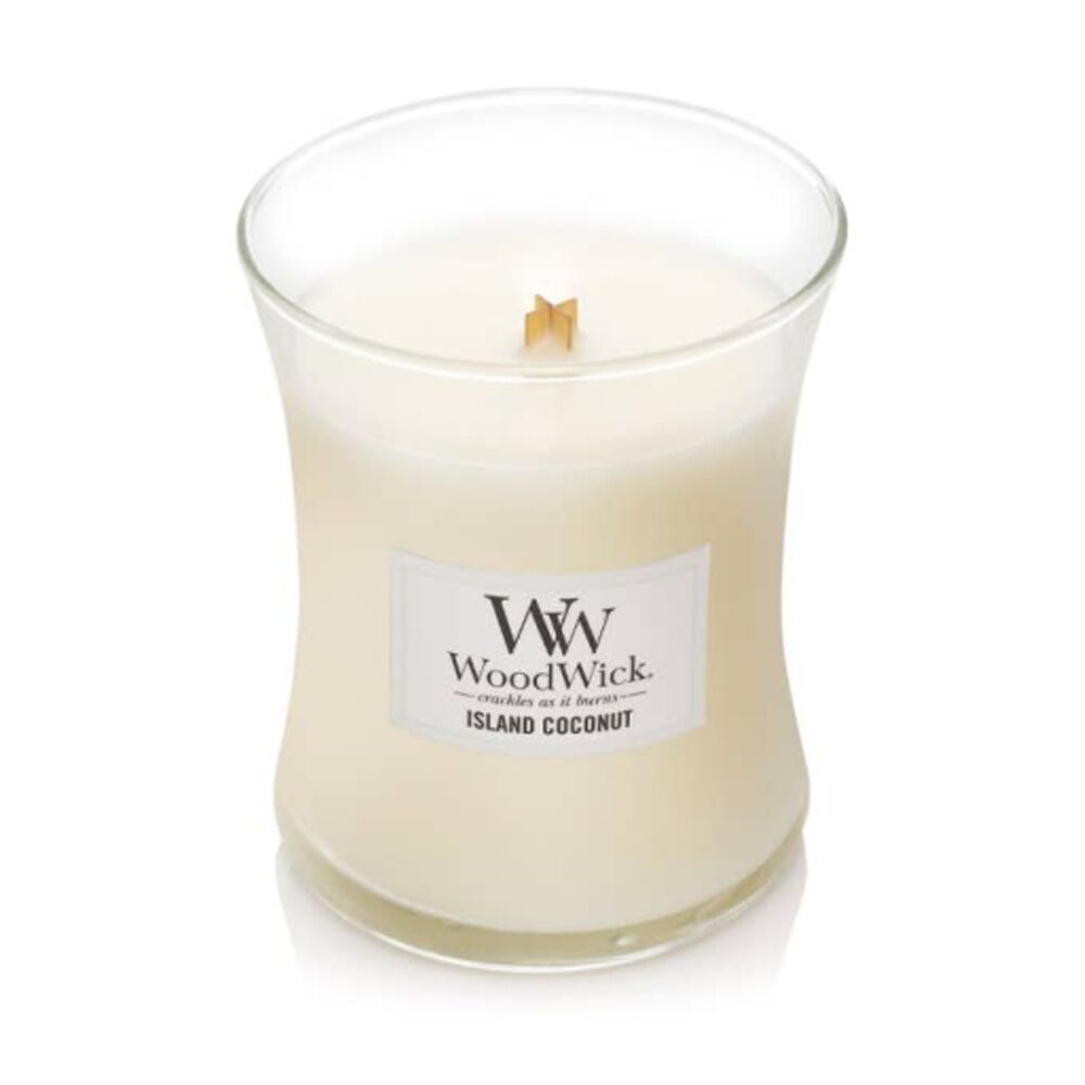 Woodwick Island Coconut Scented Soy Wax Candle Crackling Wick Tropical Mini Woodwick — image 2