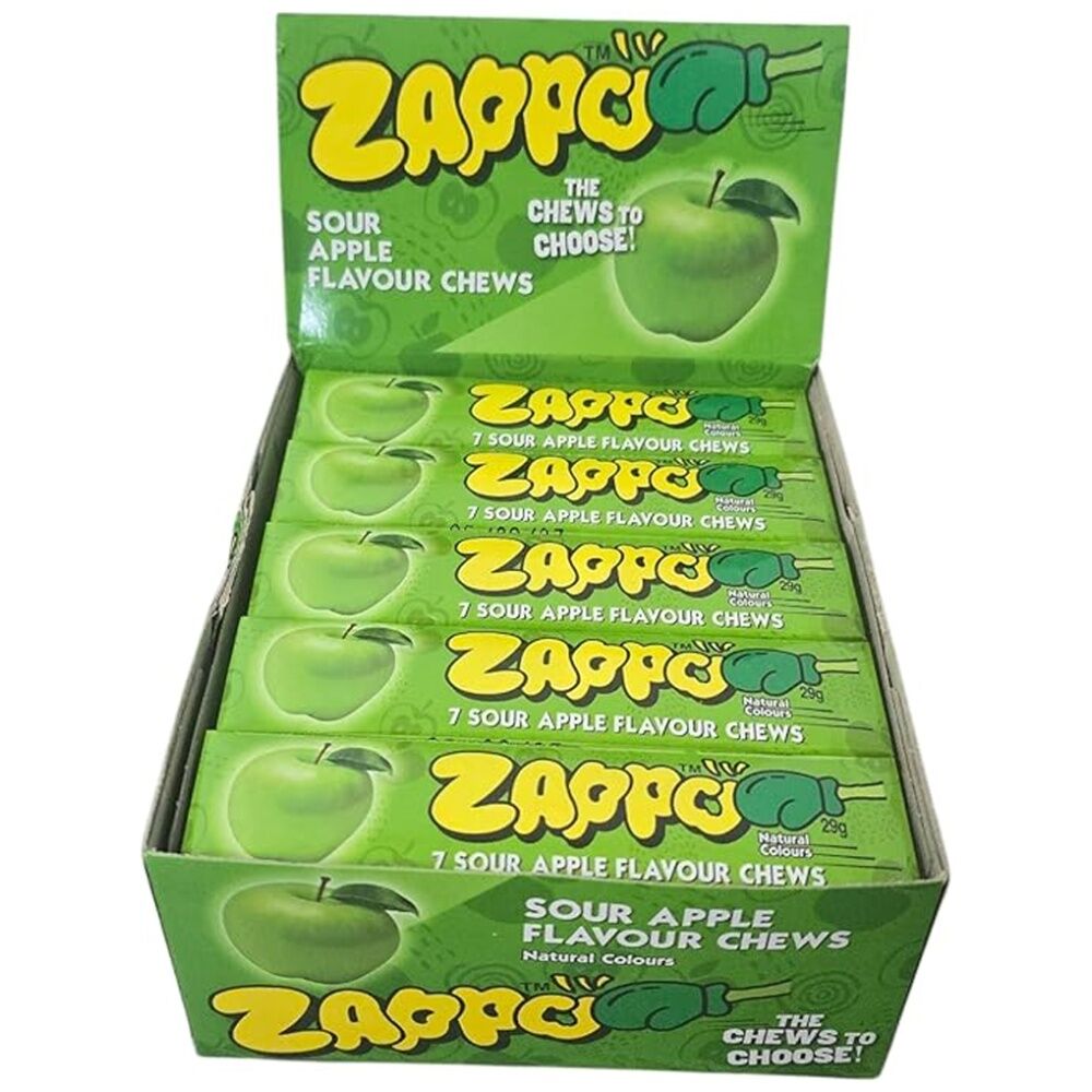 Zappo Sour Apple 29g Fruit Flavour Chewy Gummies/Lollies — image 2